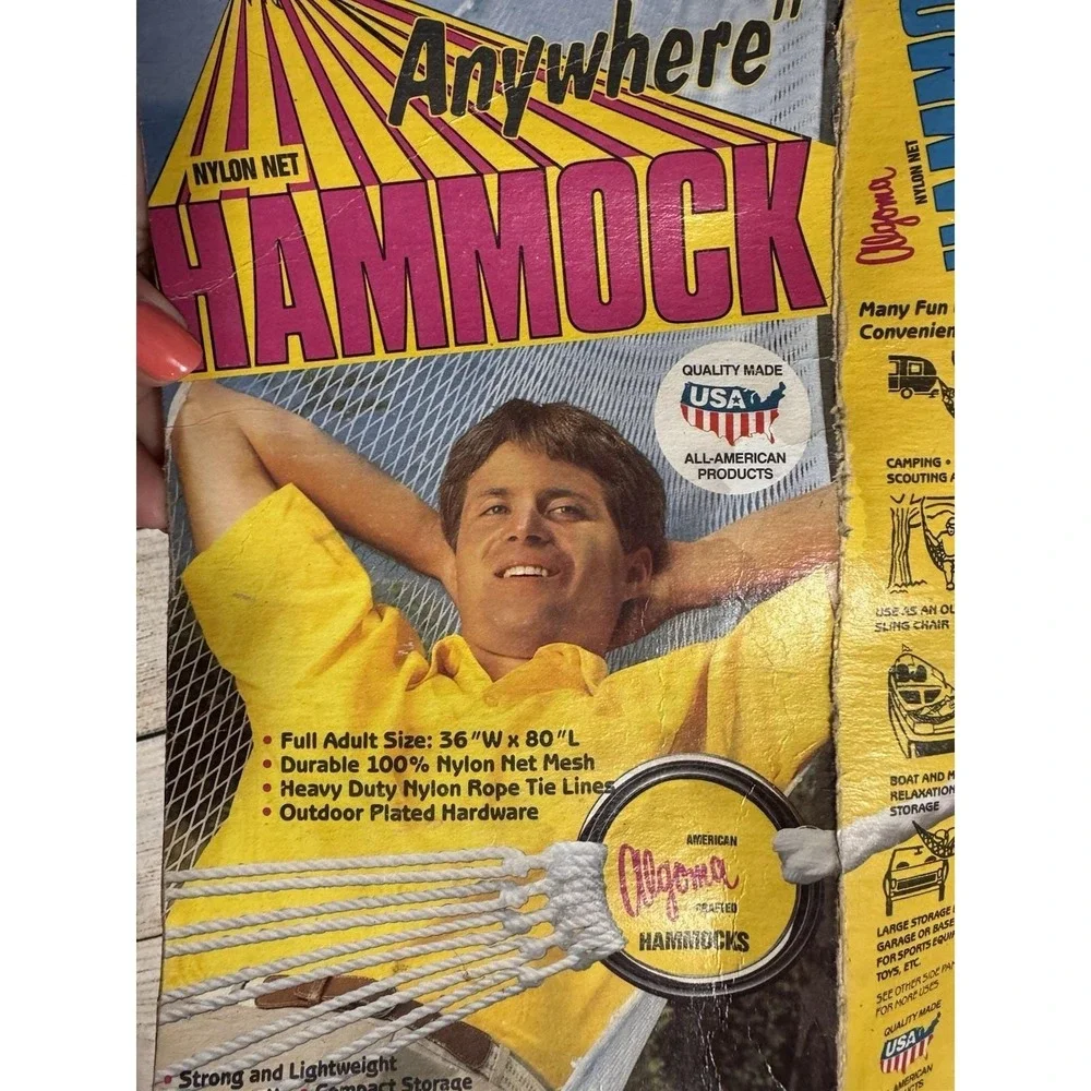 Vintage Algoma Relax Anywhere Hammock Nylon Net Adult 36